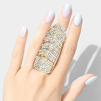 Crystal Pave Armor Stretch Ring