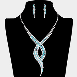 Swirl Rhinestone Paved Necklace