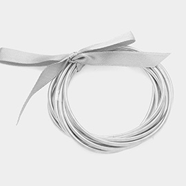 8PCS - Layered Metal Spring Bracelets