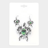 Abalone Turtle Pendant Set