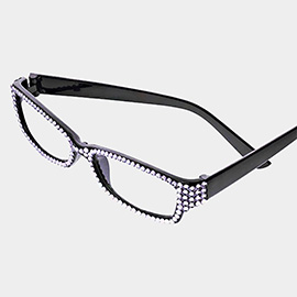 Crystal Pave Rectangular Reading Glasses