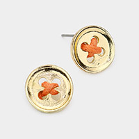 Tied Button Stud Earrings