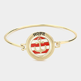 Hope Message Anchor Accented Hook Bracelet