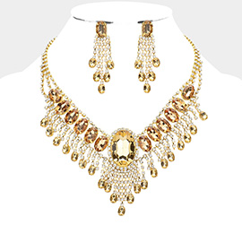 Glass Stone Ephemeral Wings Necklace