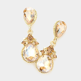 Victorian Teardrop Crystal Rhinestone Evening Earrings