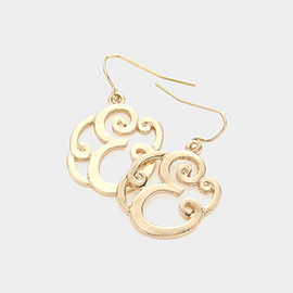 -E- Script Monogram Earrings