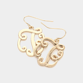 -T- Script Monogram Earrings