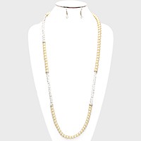Stone Accented Pearl Necklace