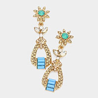 Floral Rhinestone Evening Earrings