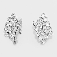 Bubbly Rhinestone Clip On Earrings