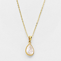 Crystal CZ Teardrop Pendant Necklace