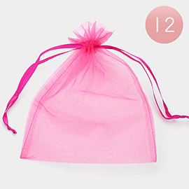 12PCS - Ribbon Organza Gift Bags