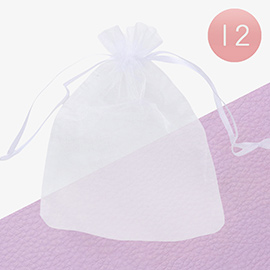 12PCS - 6.75 X 9.5 Ribbon Organza Gift Bags