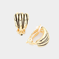 Dome Metal Clip on Earrings