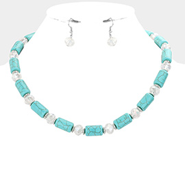 Bead Accented Turquoise Necklace
