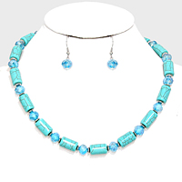 Bead Accented Turquoise Necklace