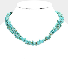 Natural Stone Double Layered Necklace