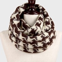 Houndstooth Wooly Infinity Scarf