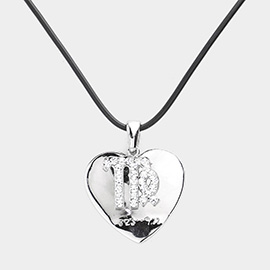 Virgo- Zodiac Heart Layered Pendant Necklace