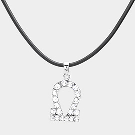 Libra - Stone Embellished Zodiac Pendant Necklace