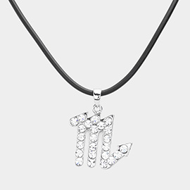 Scorpio - Stone Embellished Zodiac Pendant Necklace