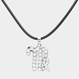 Virgo - Stone Embellished Zodiac Pendant Necklace