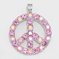 Crystal Pave Peace Symbol Magnetic Pendant