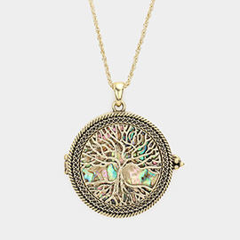 Tree of Life Magnifying Glass Pendant Long Necklace