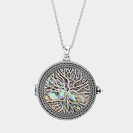 Tree of Life Magnifying Glass Pendant Long Necklace