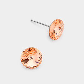 8mm Round Crystal Stud Earrings