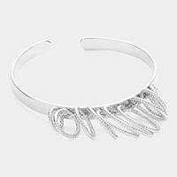 Textured Metal Hoop Cluster Cuff Bracelet
