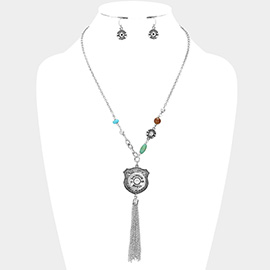 Shotgun Shell Bullet Tassel Pendant Necklace