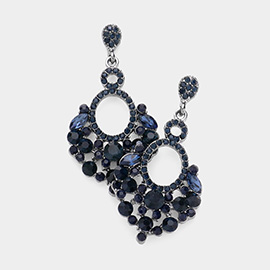 Marquise Crystal Chandelier Statement Evening Earrings