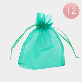 12PCS - 5.5 X 6.5 Ribboned Organza Gift Bags