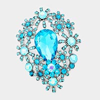 Glass Crystal Flower Cluster Brooch / Pendant