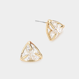 CZ Triangle Stud Earrings