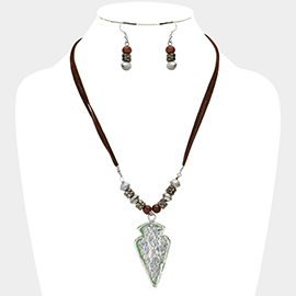 Hammered Metal Arrow Pendant Necklace