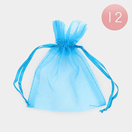 12PCS - Ribboned Organza Gift Bags