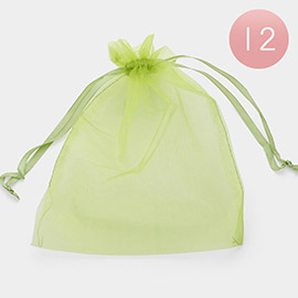 12PCS - 6.75 X 9.5 Ribbon Organza Gift Bags