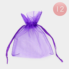 12PCS - Ribboned Organza Gift Bags