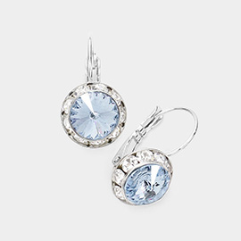 Rivoli Cut Genuine Crystal Lever Back Earrings