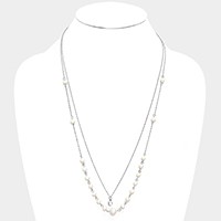 Double Layer Crystal Pearl Necklace