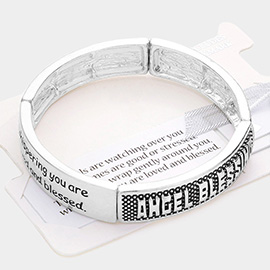 Angel Blessing Message Metal Stretch Bracelet