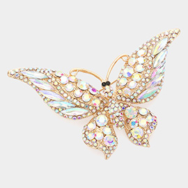 Glass Crystal Butterfly Pin Brooch