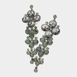 Crystal Rhinestone Bubble Cluster Evening Earrings