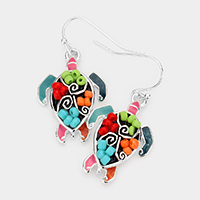 Beaded turtle earrings