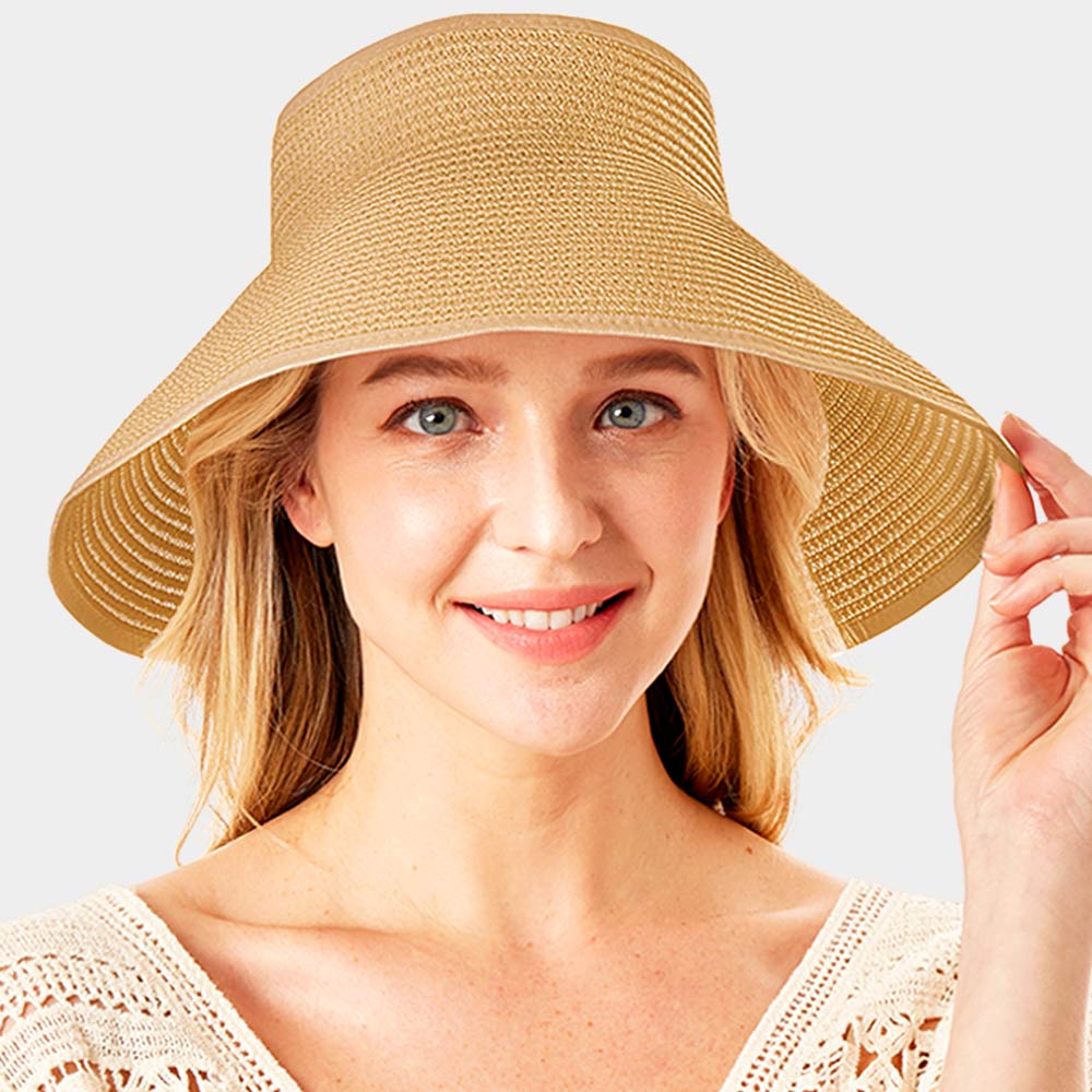 Roll Up Foldable Large Brim Sun Visor Hat
