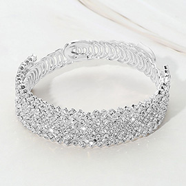 Crystal Rhinestone Adjustable Evening Bracelet