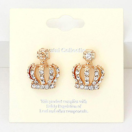 Crystal Crown Stud Earrings
