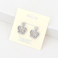 Crystal Crown Stud Earrings